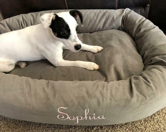 Custom embroidered pet bed